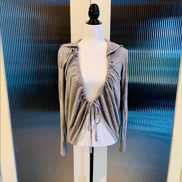 DKNY Petites Drawstring Cardigan Hoodie - Picture 1 of 6